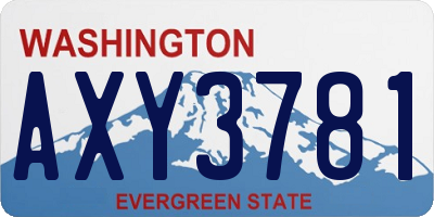 WA license plate AXY3781