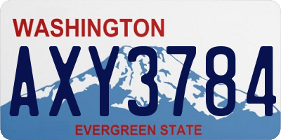 WA license plate AXY3784