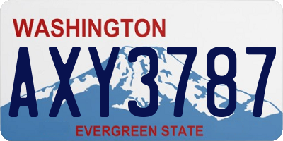 WA license plate AXY3787