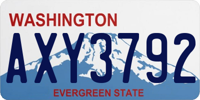 WA license plate AXY3792