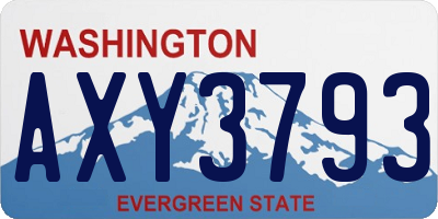 WA license plate AXY3793