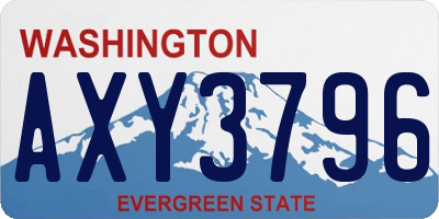 WA license plate AXY3796