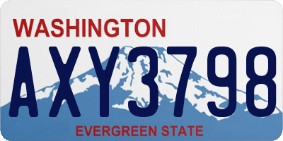 WA license plate AXY3798