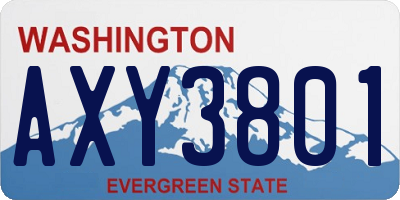 WA license plate AXY3801
