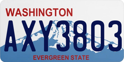 WA license plate AXY3803