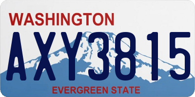 WA license plate AXY3815