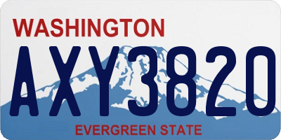 WA license plate AXY3820