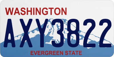 WA license plate AXY3822