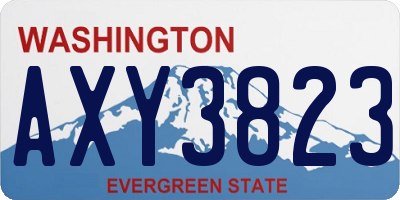 WA license plate AXY3823