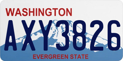 WA license plate AXY3826