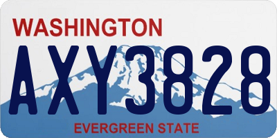 WA license plate AXY3828