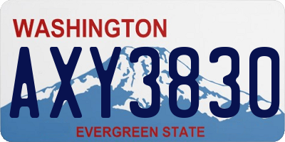 WA license plate AXY3830