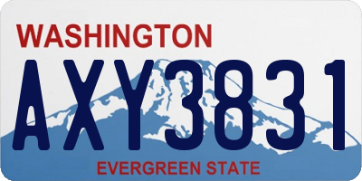 WA license plate AXY3831