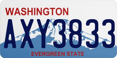 WA license plate AXY3833