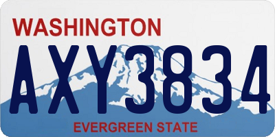 WA license plate AXY3834