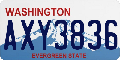 WA license plate AXY3836