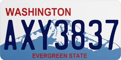 WA license plate AXY3837