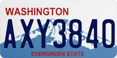 WA license plate AXY3840