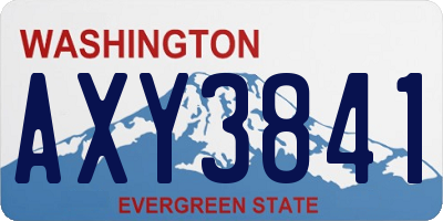 WA license plate AXY3841