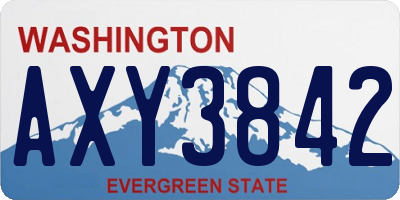 WA license plate AXY3842