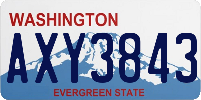 WA license plate AXY3843