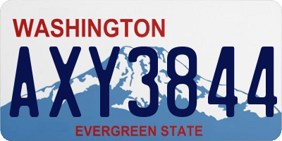 WA license plate AXY3844