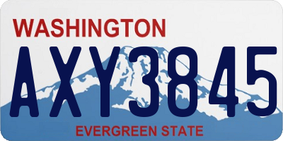 WA license plate AXY3845