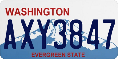 WA license plate AXY3847