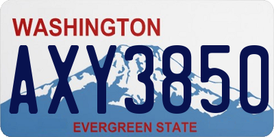 WA license plate AXY3850