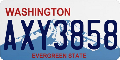 WA license plate AXY3858