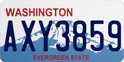 WA license plate AXY3859