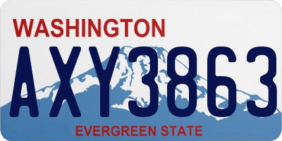 WA license plate AXY3863