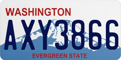 WA license plate AXY3866