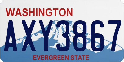 WA license plate AXY3867