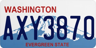 WA license plate AXY3870