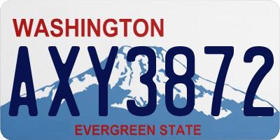 WA license plate AXY3872