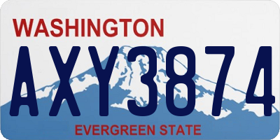 WA license plate AXY3874