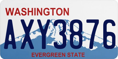WA license plate AXY3876