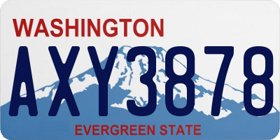 WA license plate AXY3878