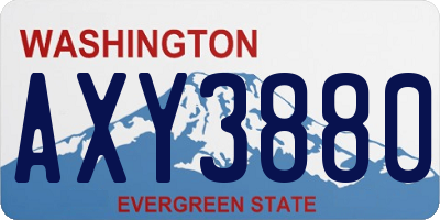 WA license plate AXY3880