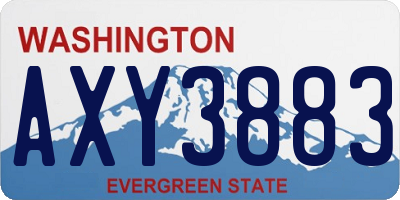 WA license plate AXY3883