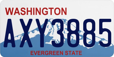 WA license plate AXY3885