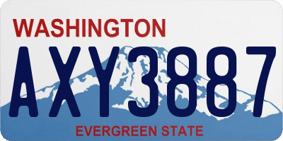 WA license plate AXY3887