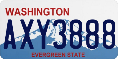WA license plate AXY3888