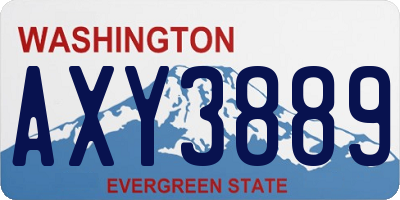 WA license plate AXY3889