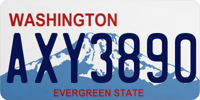 WA license plate AXY3890