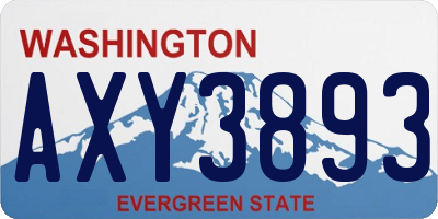 WA license plate AXY3893