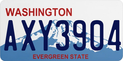 WA license plate AXY3904