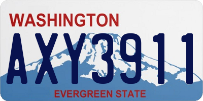 WA license plate AXY3911