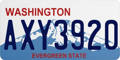 WA license plate AXY3920
